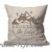 4 Wooden Shoes Personalized Ski Lodge Textured Linen Throw Pillow FWDS1638